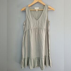 Cynthia Rowley 100% Linen Sleeveless Dress Size Small Sage Green